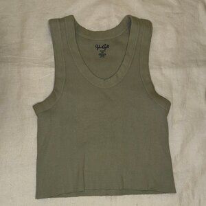 Brandy Melville John Galt Light Green Cropped Tank Top